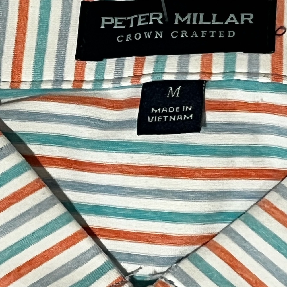 Peter Millar Blue and Orange Polo Shirt - Picture 10 of 11